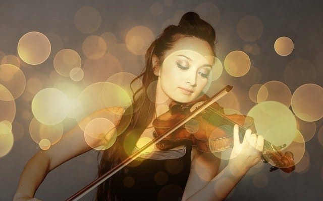 woman violin breathwork